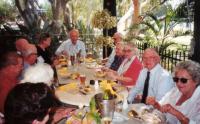 John celebrating his 75th birthday in 2001 with veteran friends