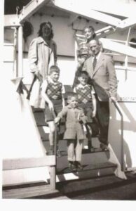 Hannie's family aboard the 'Groote Beer' August 1951