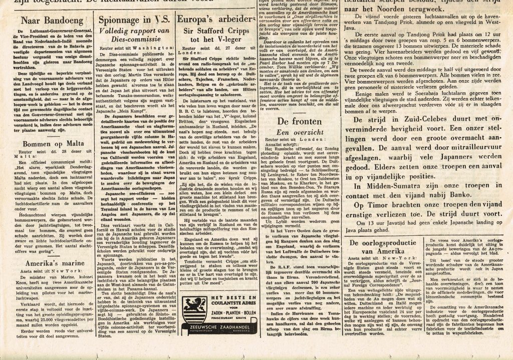 Java Invasion Newspaper Battle of the Java Sea - first and last battle of the ABDA force ...